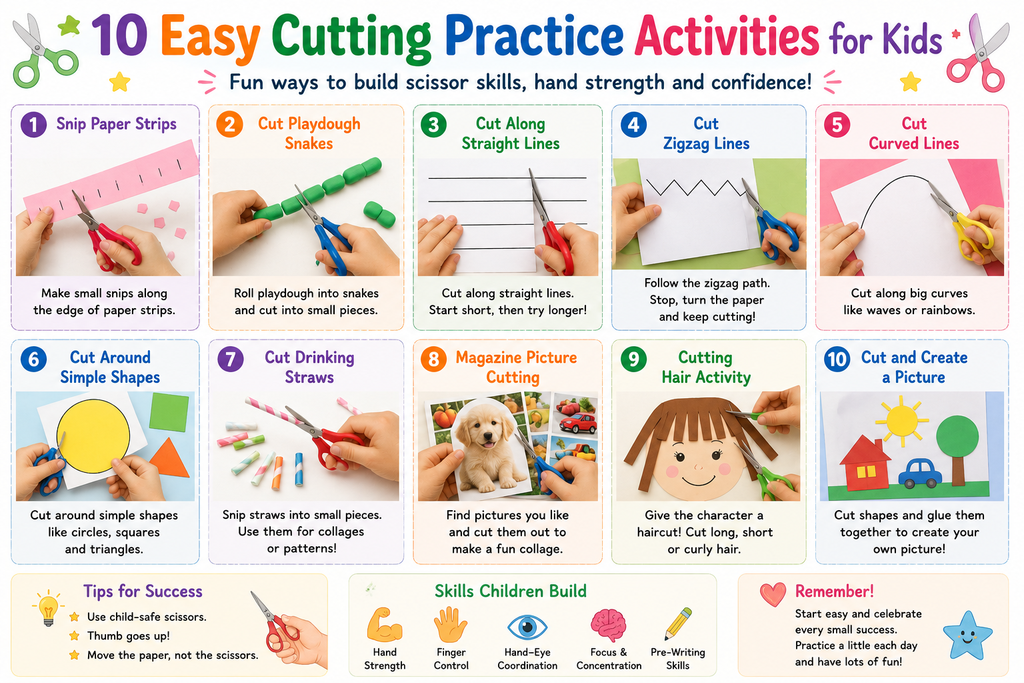 10 Easy Cutting Practice Activities for Kids