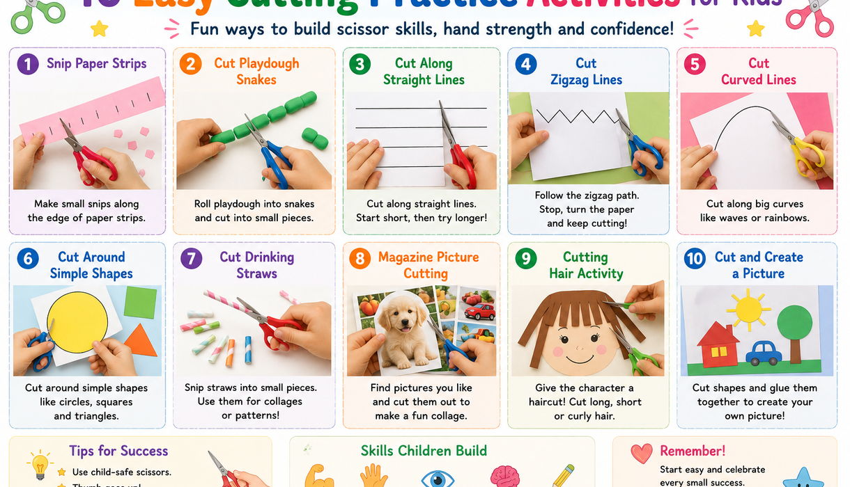 10 Easy Cutting Practice Activities for Kids