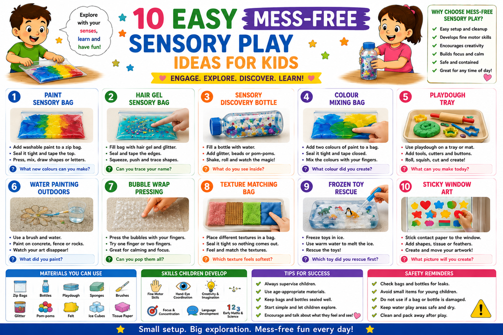 10 Easy Mess-Free Sensory Play Ideas for Kids