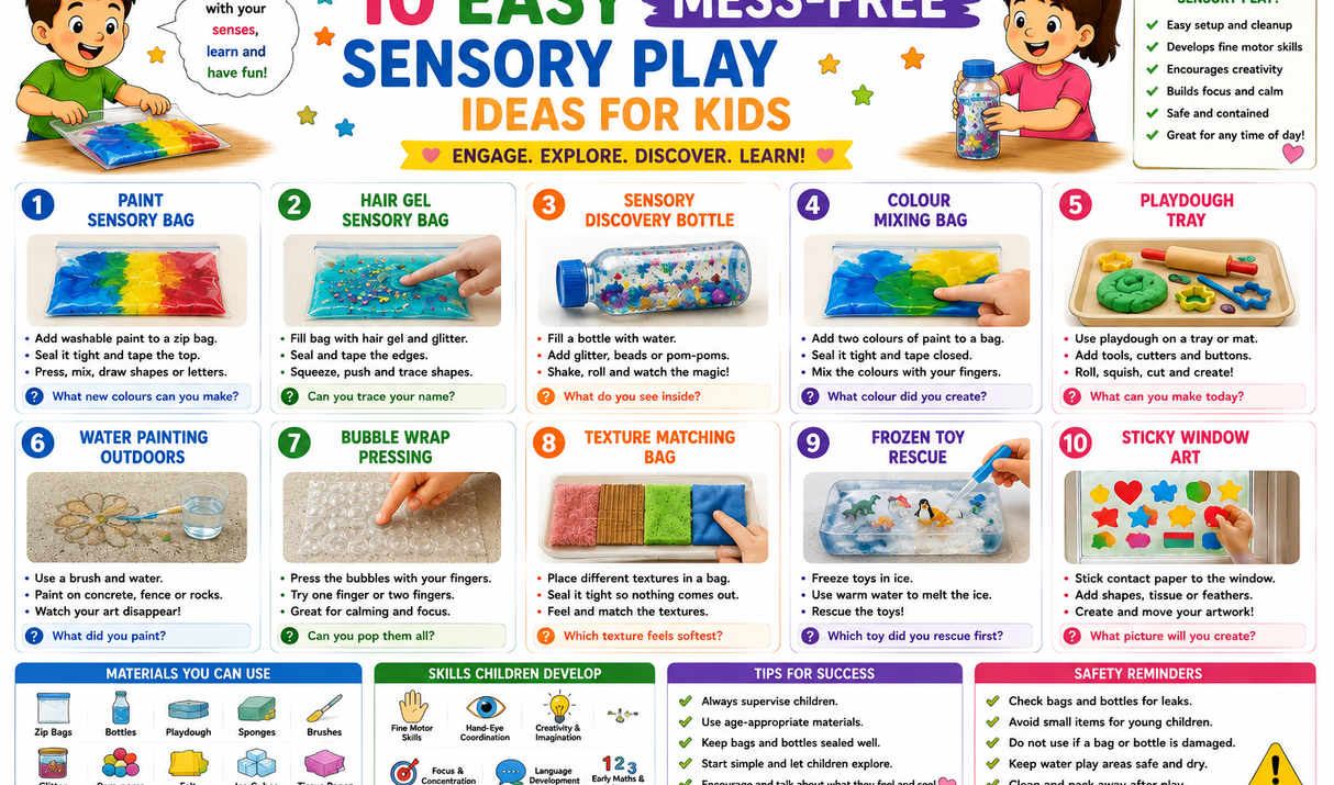 Easy Mess-Free Sensory Play Ideas for Kids
