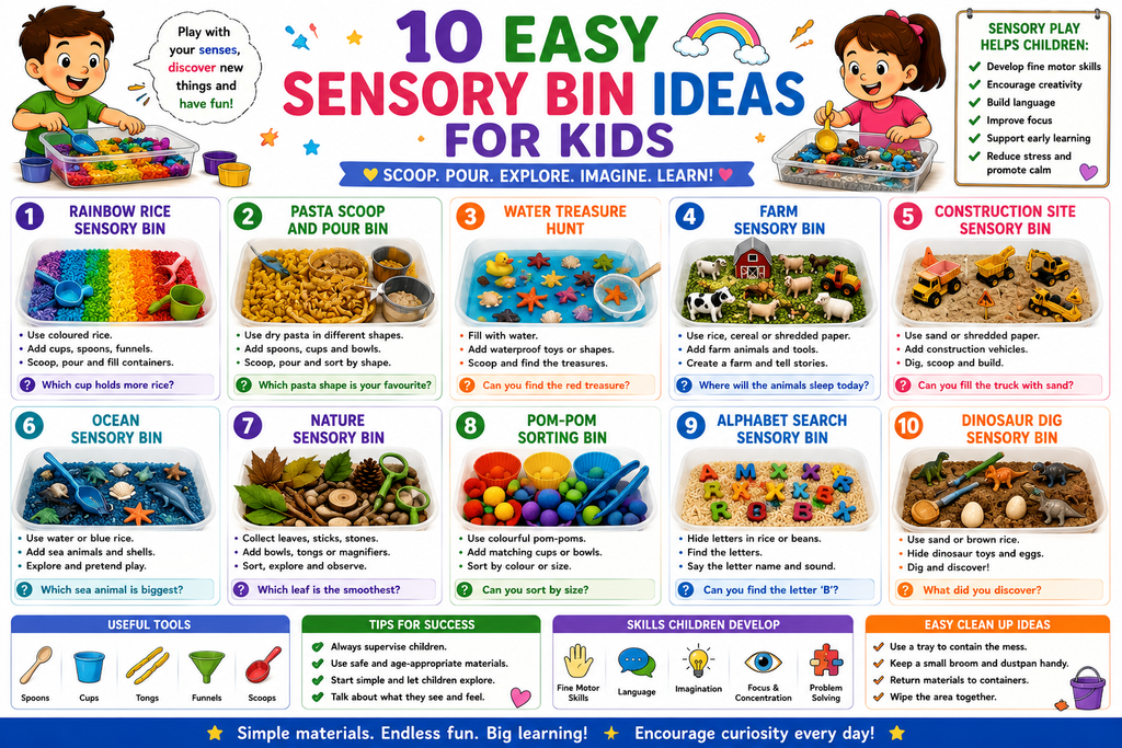 10 Easy Sensory Bin Ideas for Kids