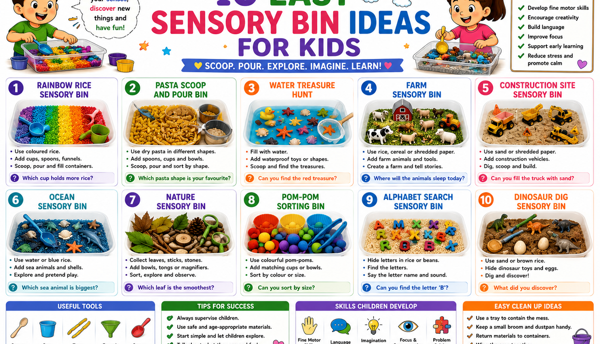 10 Easy Sensory Bin Ideas for Kids