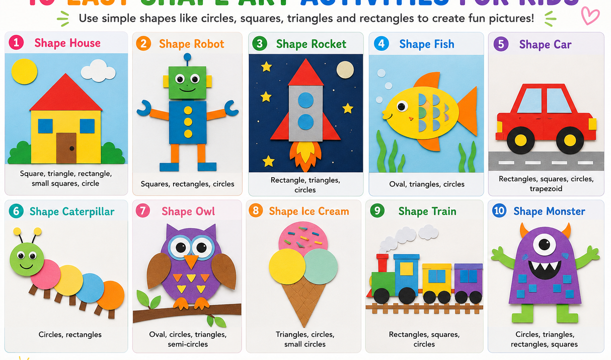 Easy Shape Art Activities for Kids