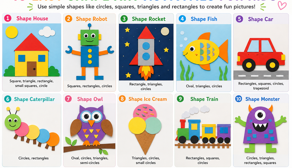 Easy Shape Art Activities for Kids – 10 Creative Ideas