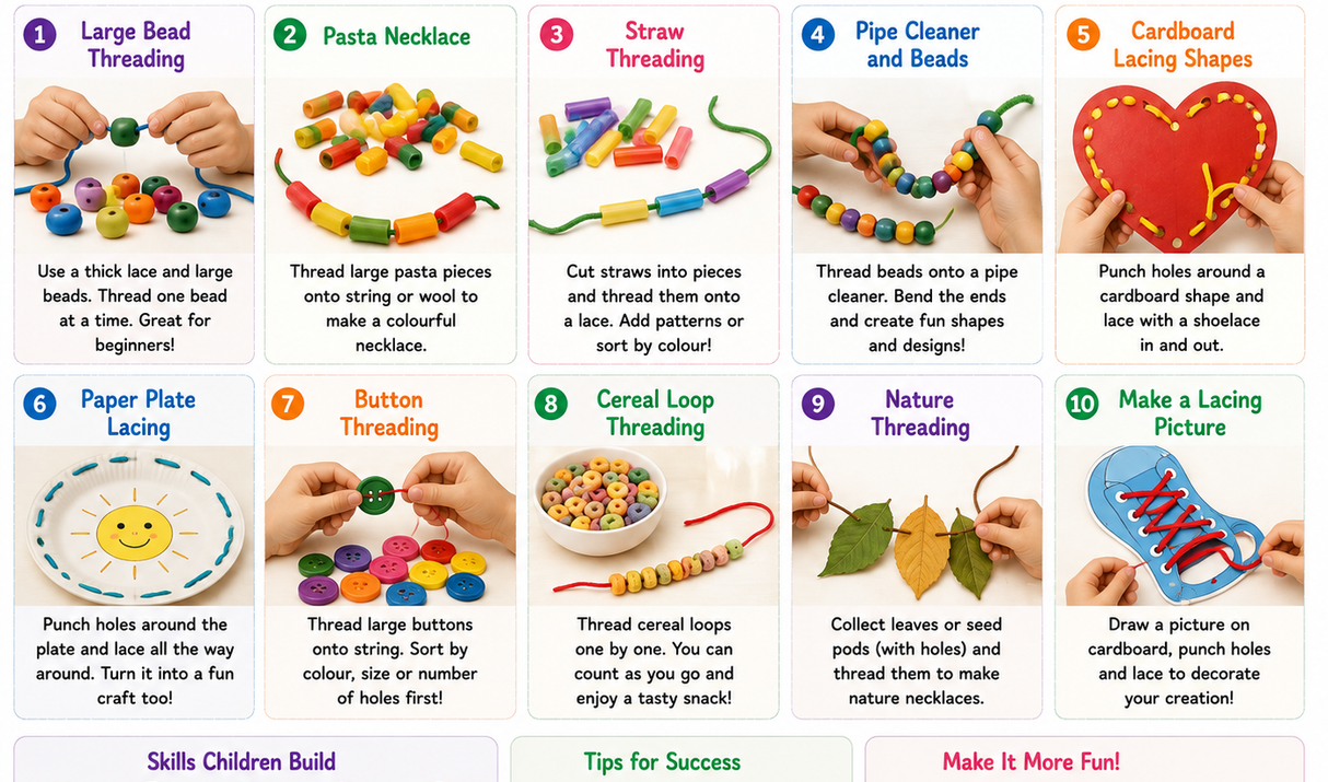 Easy Threading & Lacing Activities for Kids
