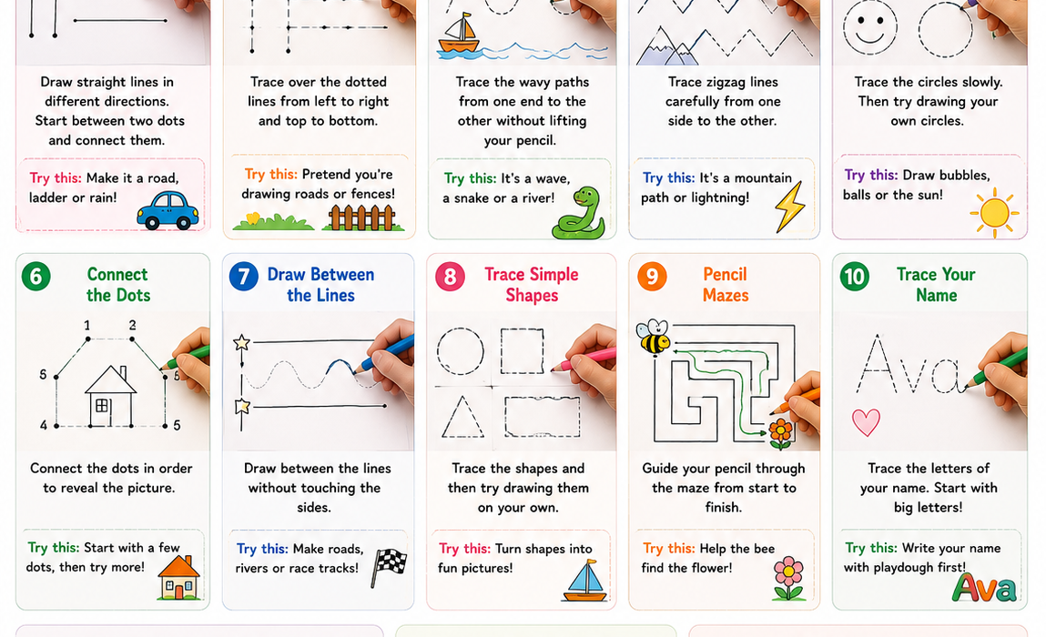 10 Easy Pencil Control & Pre-Writing Activities for Kids