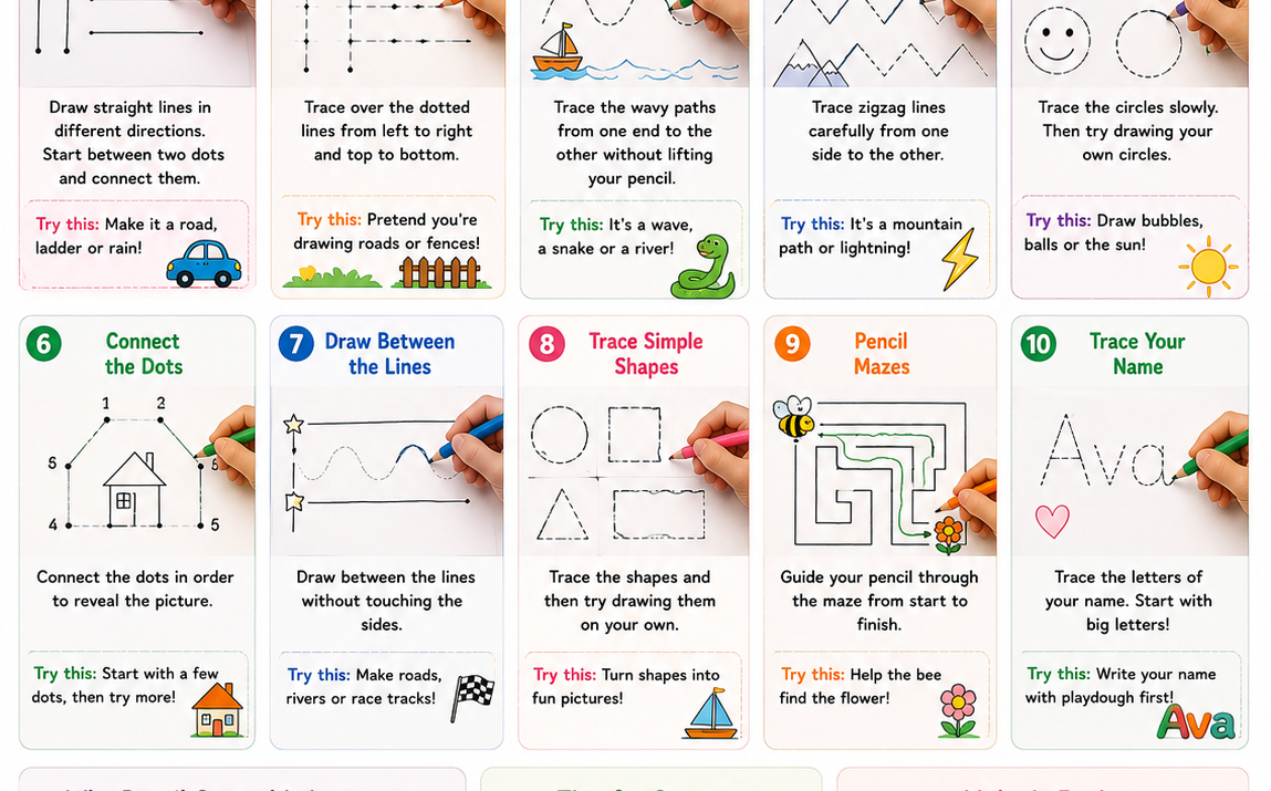 Easy Pencil Control & Pre-Writing Activities for Kids