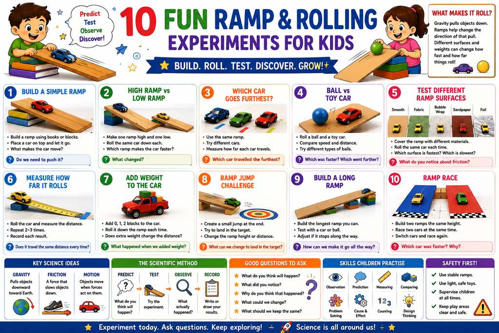 10 Fun Ramp & Rolling Experiments for Kids