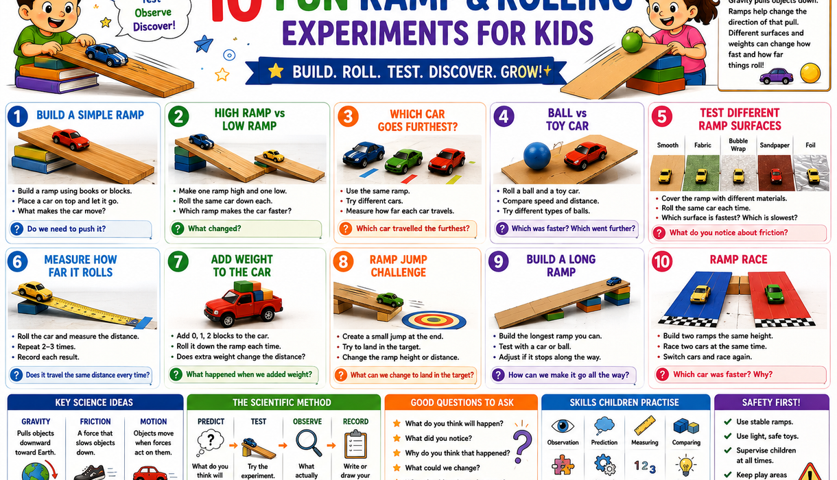 10 Fun Ramp & Rolling Experiments for Kids