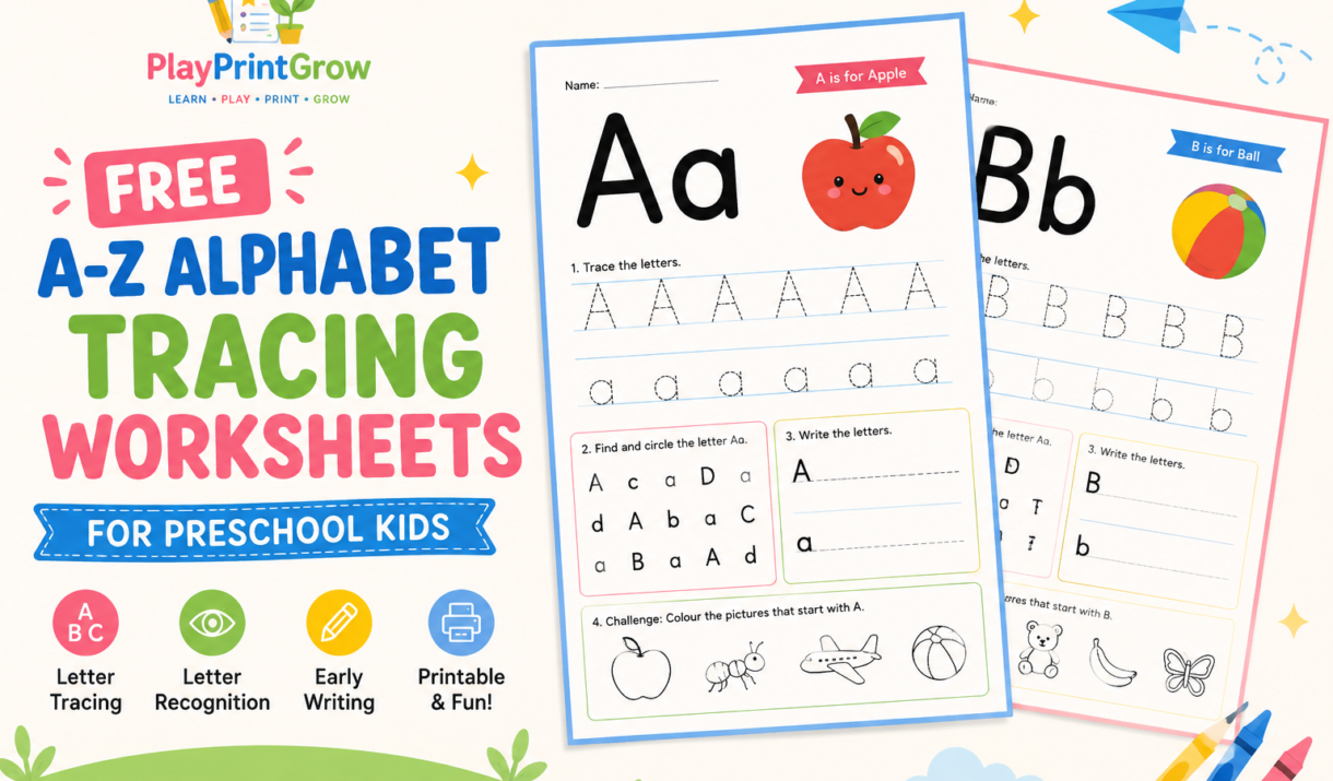 Free A-Z Alphabet Tracing Worksheets