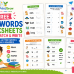 Free CVC Words Worksheets – Read, Match & Write