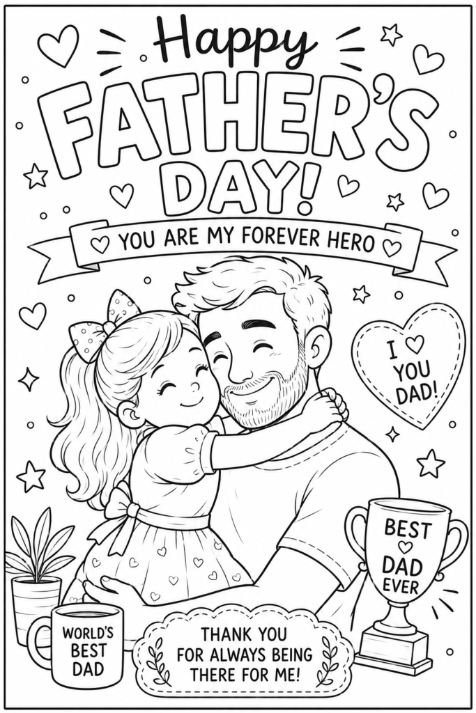 Father’s Day Hero Coloring Page

