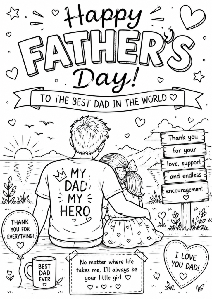 Father’s Day Coloring Page Tribute

