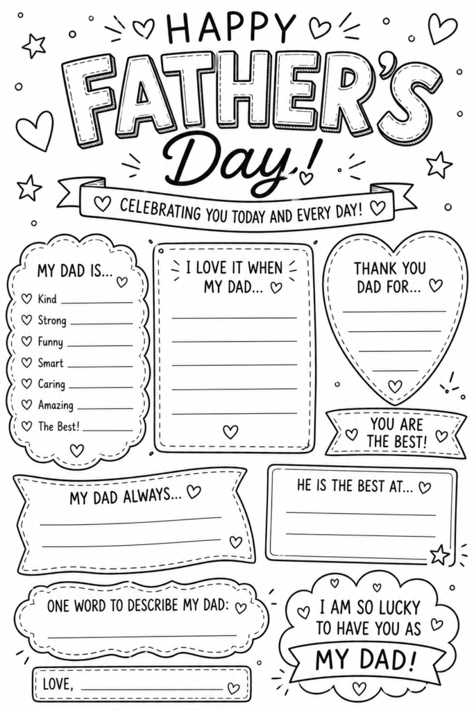 Father’s Day Fill-In Doodle Worksheet

