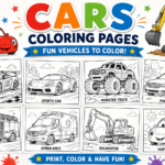 Colorful Cars Coloring Pages Pack