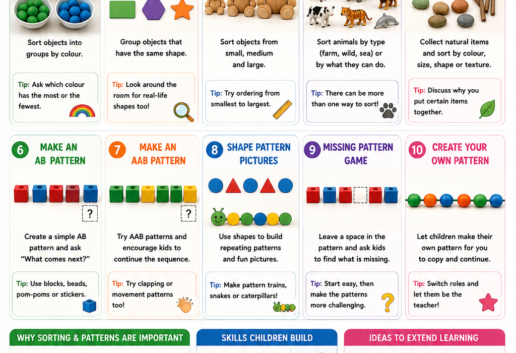 10 Fun Sorting & Pattern Activities for Kids