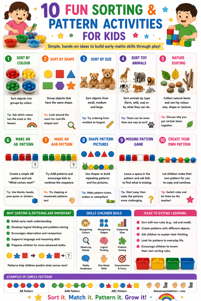 10 Fun Sorting & Pattern Activities for Kids